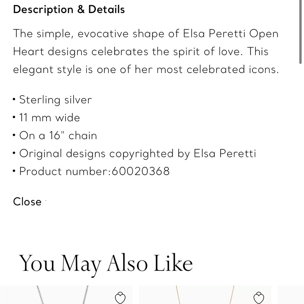 Tiffany’s Elsa Peretti Open Heart Necklace - Picture 2 of 4